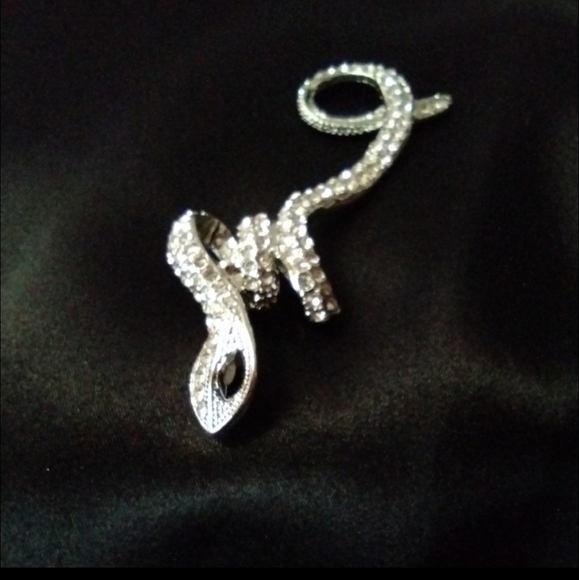 Silver Tone Crystal Snake Pendant NWOT - Picture 4 of 8